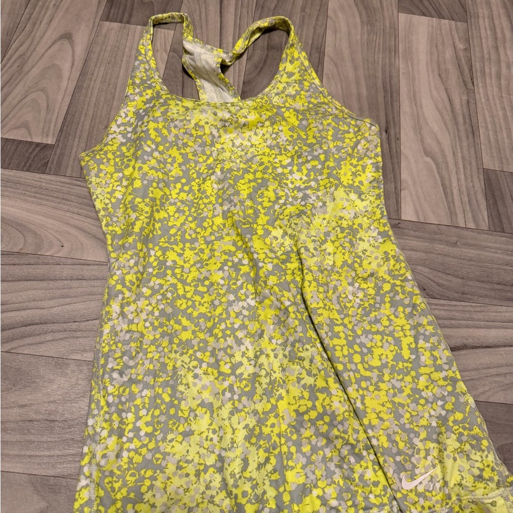 Nike Vibrant Yellow and Gray Tank Top